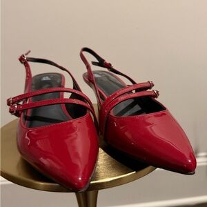Elegant Red Slingback Heels